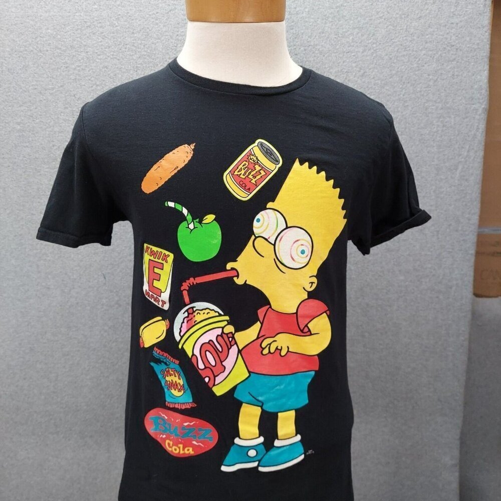 The Simpsons‎ Bart Buzz Cola Graphic Tee Black M 100% Cotton 2011 Matt Groening